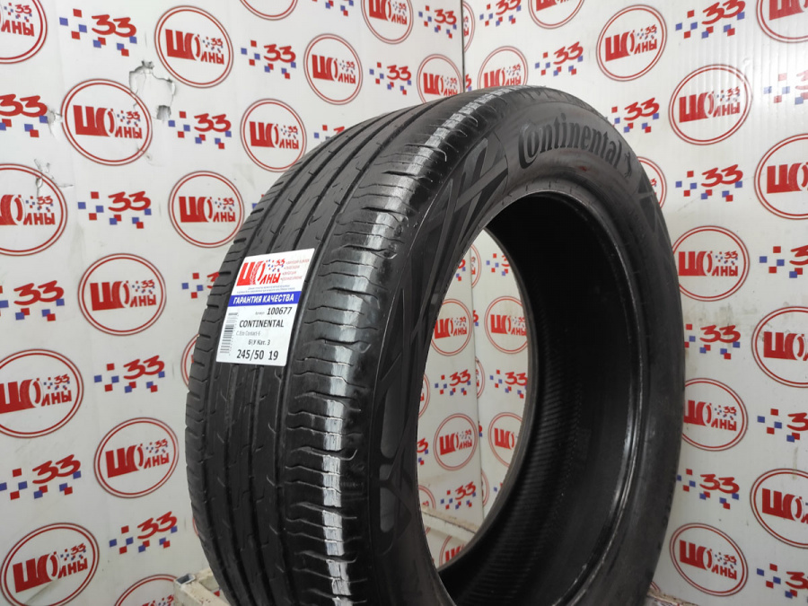 Шина Б/У 245/50 R19 Лето CONTINENTAL C.Eco Contact-6 Кат. 3