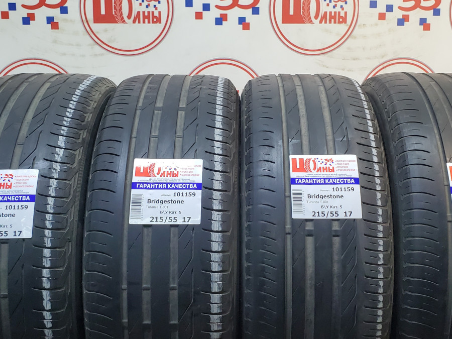 Шина Б/У 215/55 R17 Лето BRIDGESTONE Turanza T-001 Кат. 5