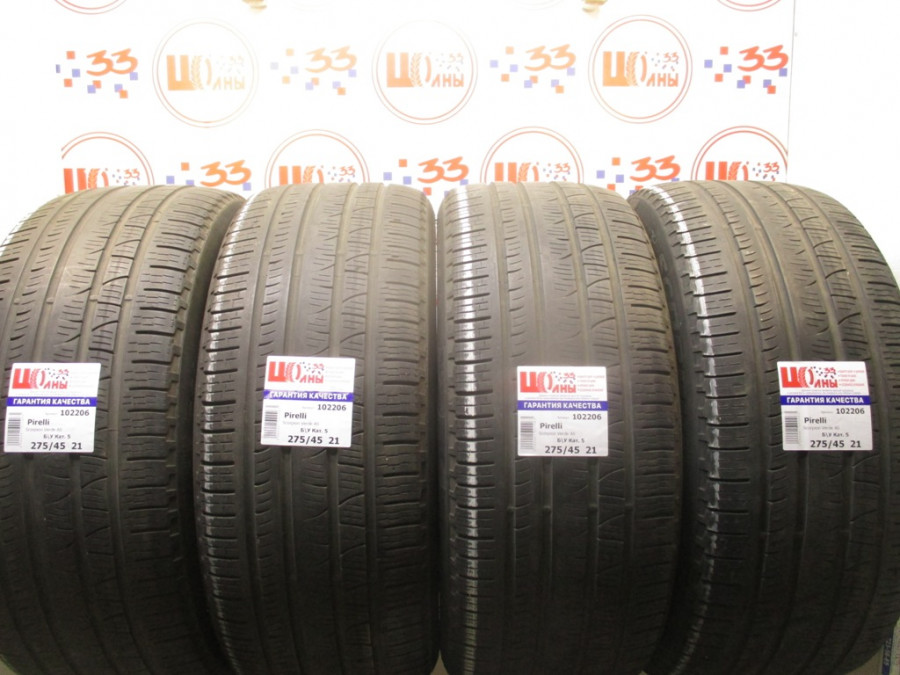 Шина Б/У 275/45 R21 Лето PIRELLI Scorpion Verde AS Кат. 5