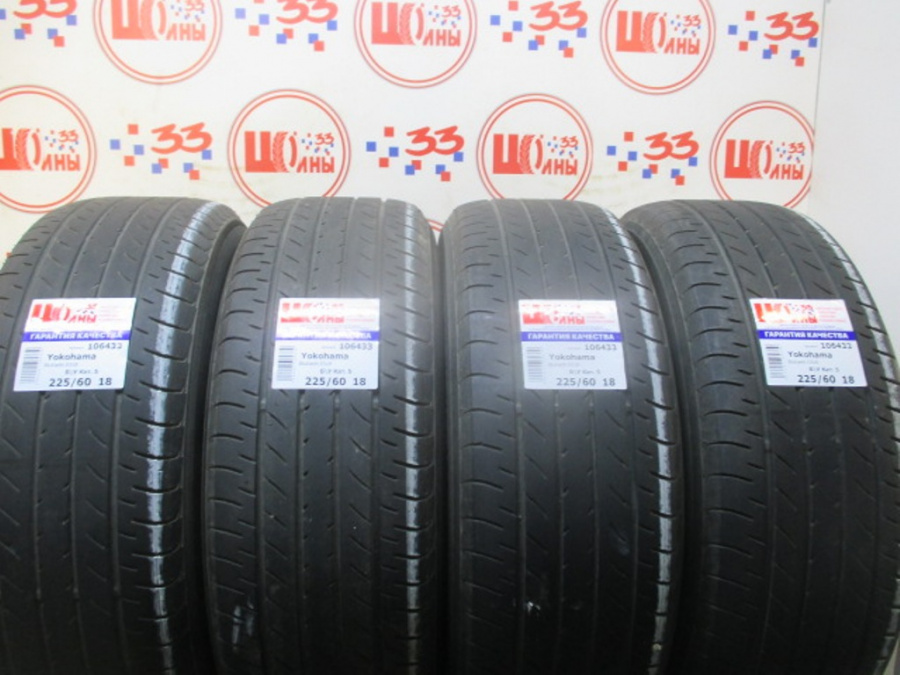 Шина Б/У 225/60 R18 Лето Yokohama BluEarth E51B Кат. 5