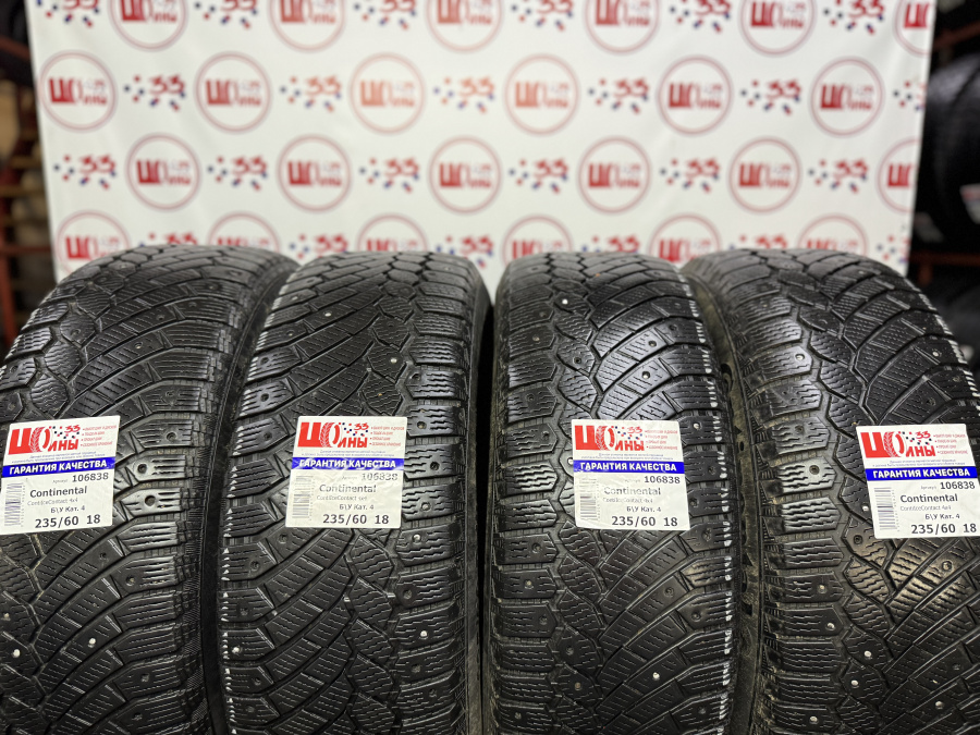 Шина Б/У 235/60 R18 Зима Continental ContiIceContact 4x4 Кат. 4