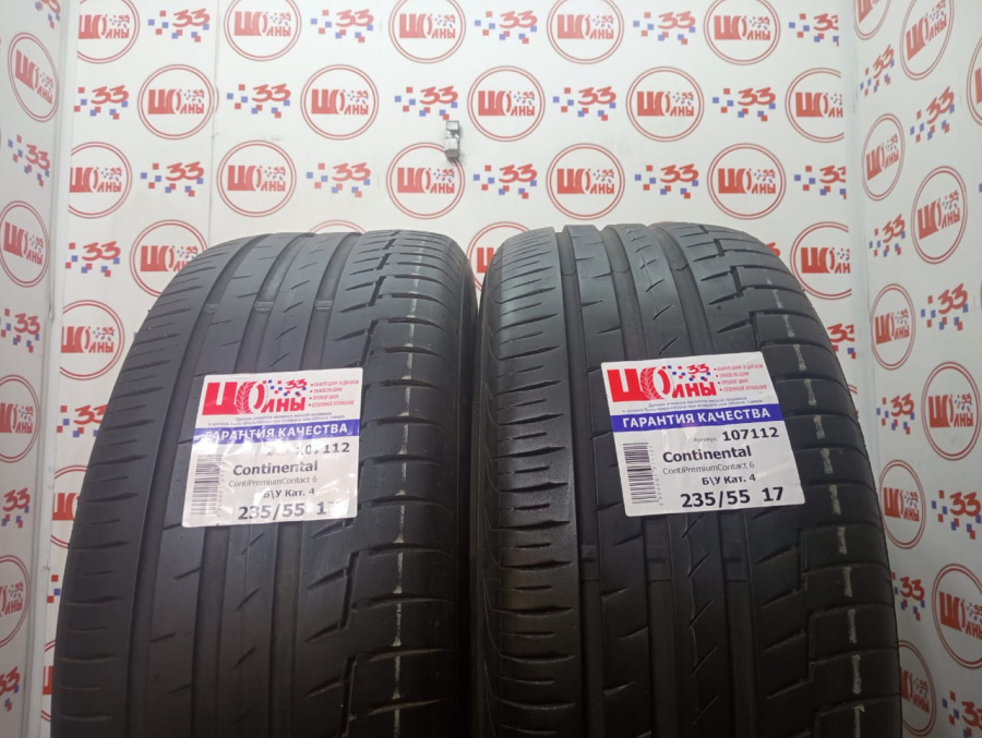 Шина Б/У 235/55 R17 Лето Continental ContiPremiumContact 6 Кат. 4