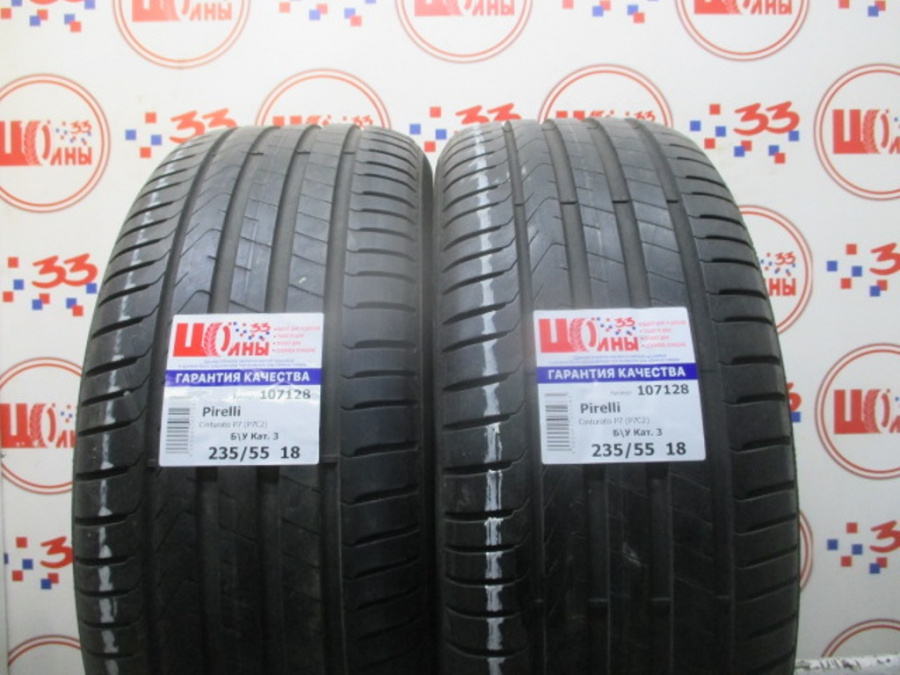 Шина Б/У 235/55 R18 Лето Pirelli Cinturato P7 (P7C2) Кат. 3