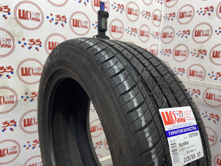 Шина Б/У 215/55 R17 Лето Kumho Ecsta LX Platinum KU27 Кат. 3
