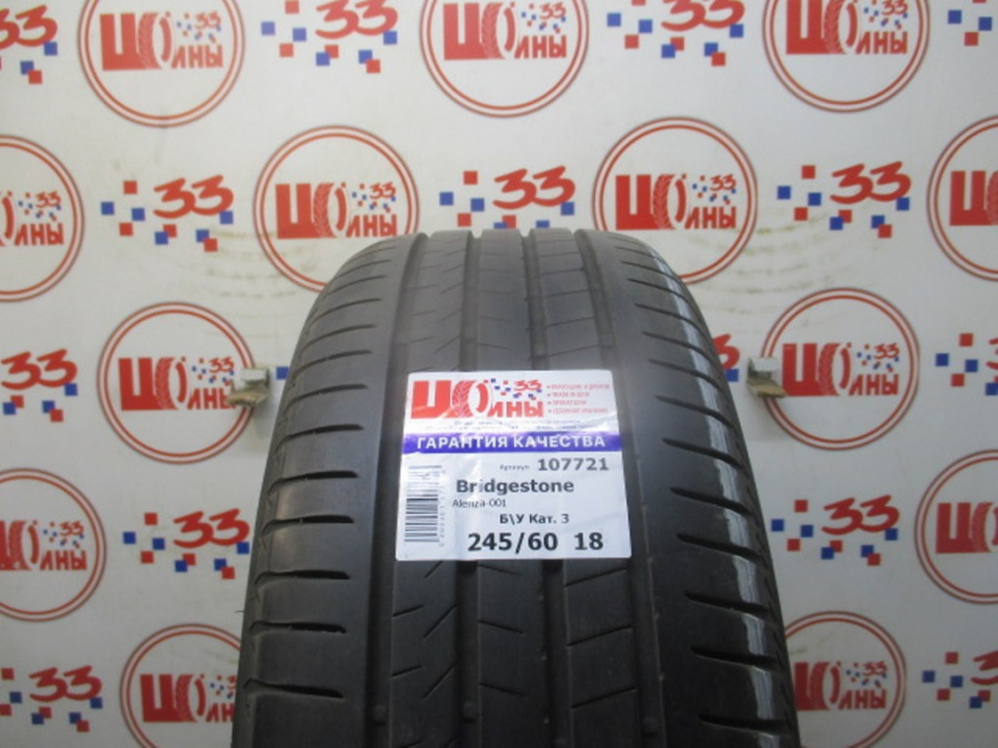 Шина Б/У 245/60 R18 Лето Bridgestone Alenza-001 Кат. 3