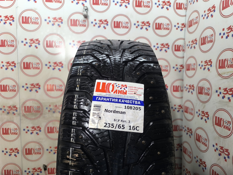 Шина Б/У 235/65 R16C Зима Шипы  Nordman C Кат. 3
