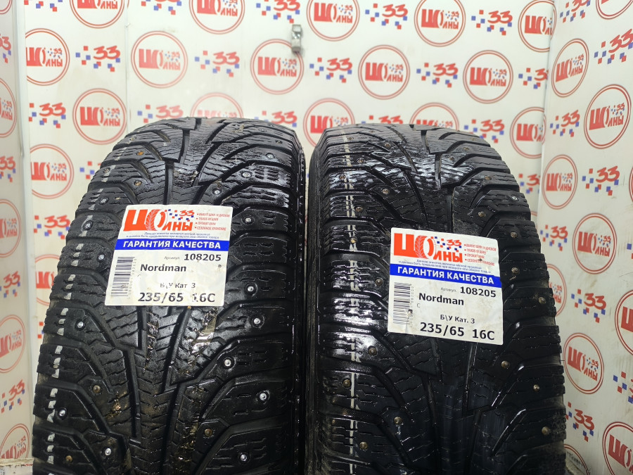 Шина Б/У 235/65 R16C Зима Шипы  Nordman C Кат. 3