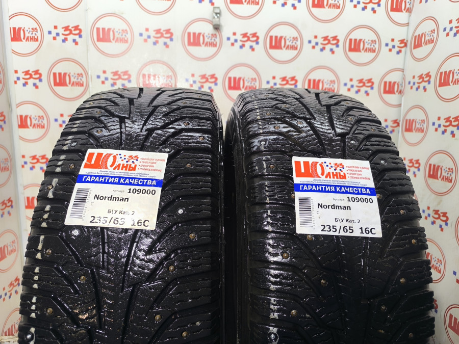 Шина Б/У 235/65 R16C Зима Шипы  Nordman C Кат. 2
