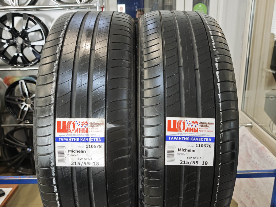 Шина Б/У 215/55 R18 Лето Michelin Primacy-3 Кат. 5