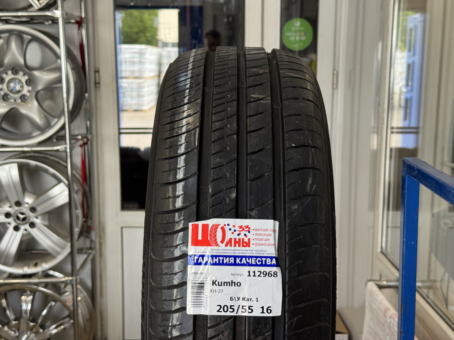 Шина Б/У 205/55 R16 Лето Kumho KH-27 Кат. 1