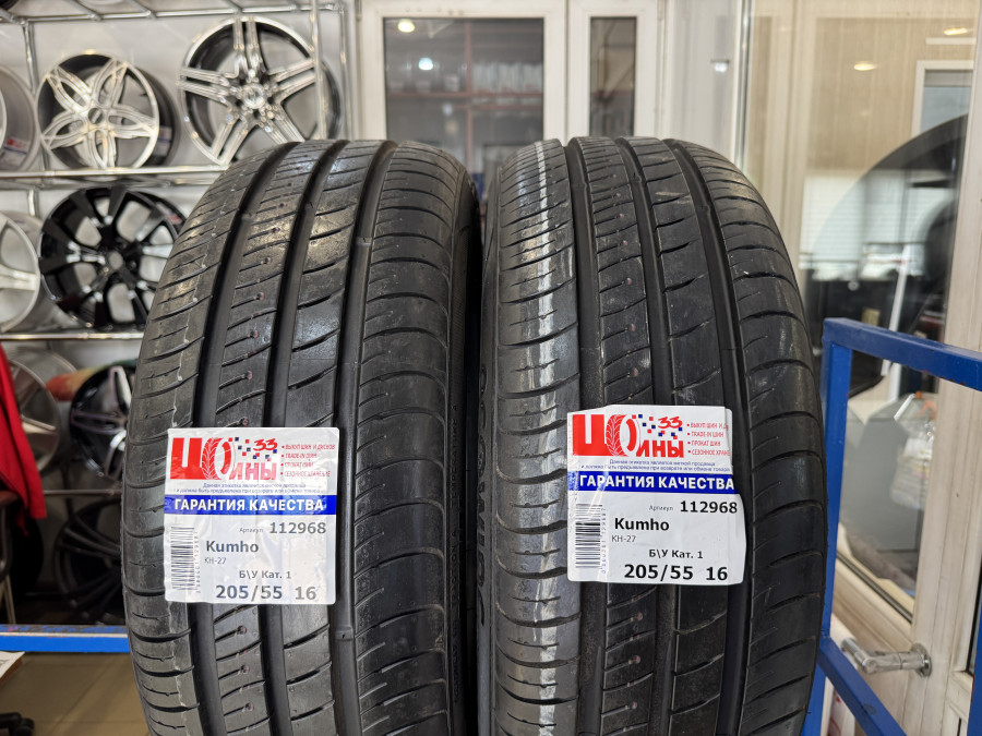 Шина Б/У 205/55 R16 Лето Kumho KH-27 Кат. 1