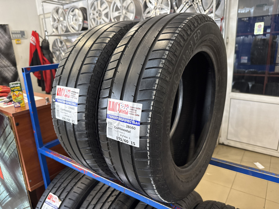 Шина Б/У 195/60 R15 Лето CONTINENTAL C.Eco Contact ЕP Кат. 4