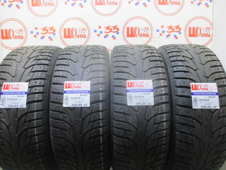 Шина Б/У 235/55 R17 Зима Шипы  HANKOOK Winter I*Pike RS W-419 Кат. 3