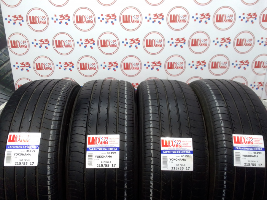 Шина Б/У 215/55 R17 Лето YOKOHAMA E-70B Кат. 5