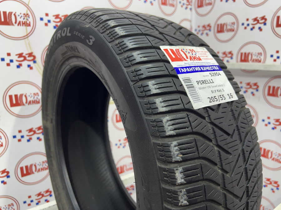 Шина Б/У 205/55 R16 Зима PIRELLI Winter-190 SnowControl-3 Кат. 5