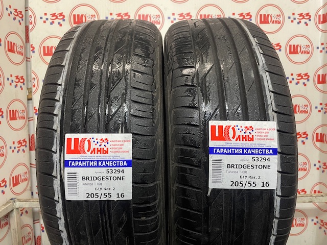 Б/У 205/55 R16 Лето BRIDGESTONE Turanza T-001 Кат. 2