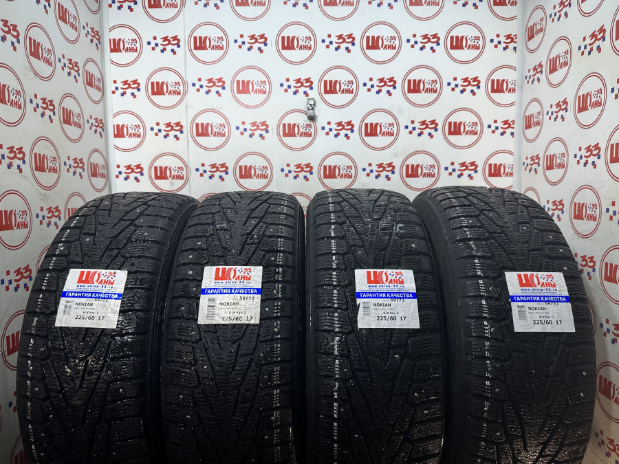 Шина Б/У 225/60 R17 Зима Шипы  NOKIAN HKPL-7/SUV-7 RSC Кат. 3