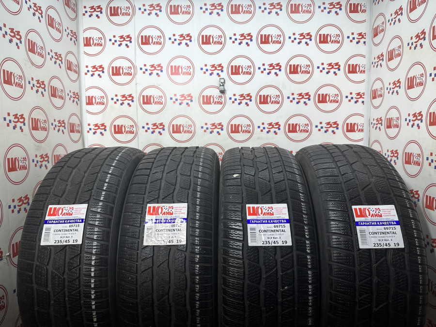 Шина Б/У 235/45 R19 Зима CONTINENTAL C.Winter Contact TS-830 Р Кат. 3