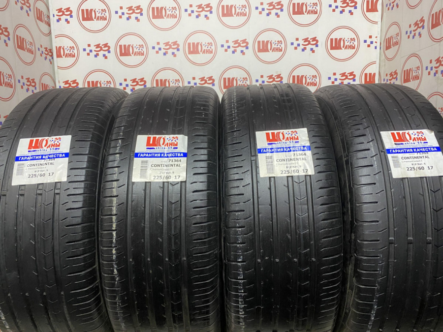 Шина Б/У 225/60 R17 Лето CONTINENTAL C.PremiumContact-5 Кат. 5