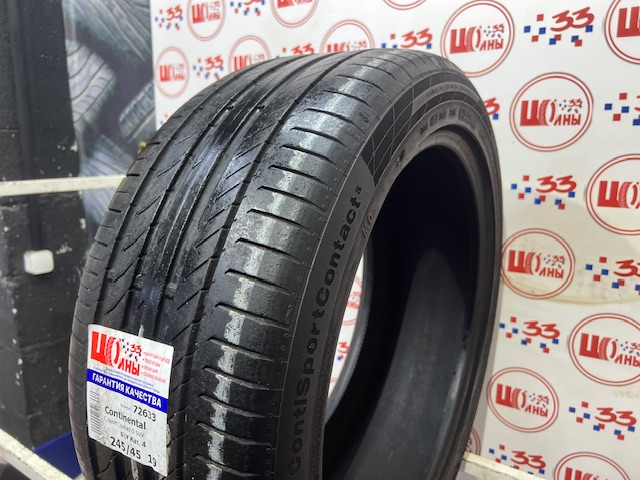 Шина Б/У 245/45 R19 Лето CONTINENTAL C.Sport Contact-5 SUV Кат. 4