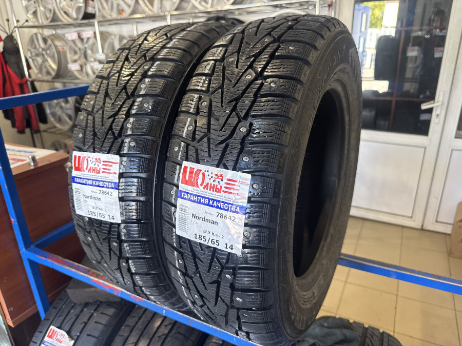 Шина Б/У 185/65 R14 Зима Шипы  NORDMAN 7 / 7-SUV Кат. 2