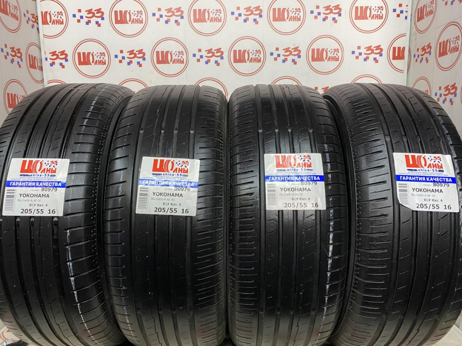 Шина Б/У 205/55 R16 Лето YOKOHAMA Blu Earth-A AE-50 Кат. 4