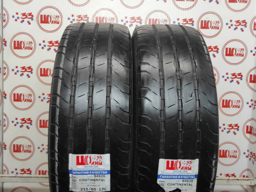 Шина Б/У 215/60 R17C Лето CONTINENTAL C.Van Contact 100 Кат. 4