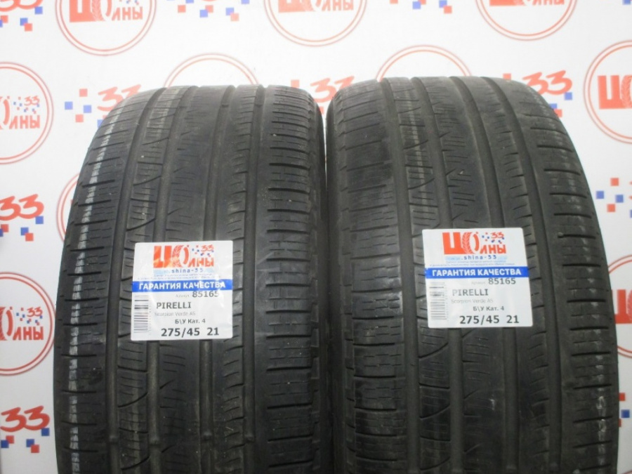 Шина Б/У 275/45 R21 Лето PIRELLI Scorpion Verde AS Кат. 4