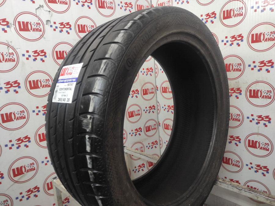 Шина Б/У 265/40 R20 Лето CONTINENTAL C.Sport Contact-3 Кат. 3