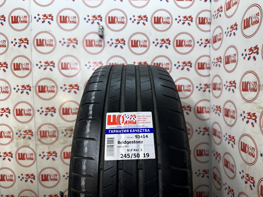 Шина Б/У 245/50 R19 Лето BRIDGESTONE Alenza-001 RSC Кат. 3