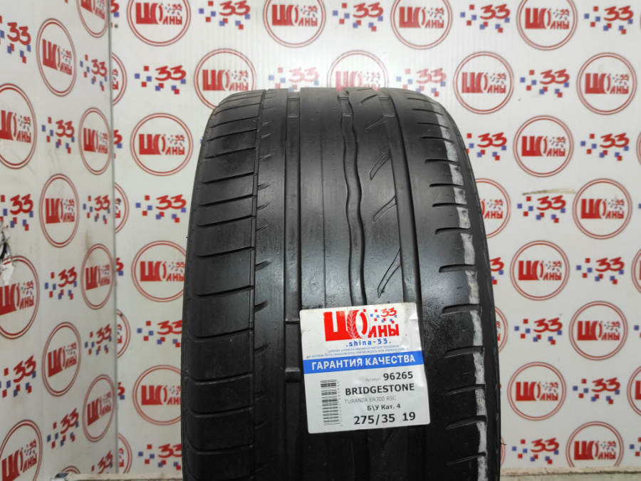 Б/У 275/35 R19 Лето BRIDGESTONE TURANZA ER300 RSC Кат. 4