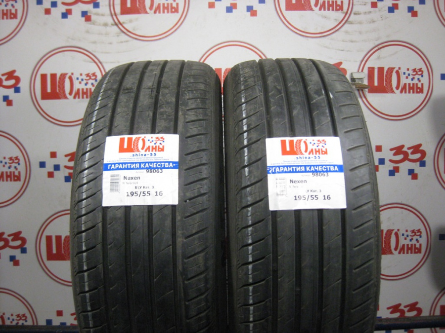 Шина Б/У 195/55 R16 Лето Nexen N`fera SU4 Кат. 3