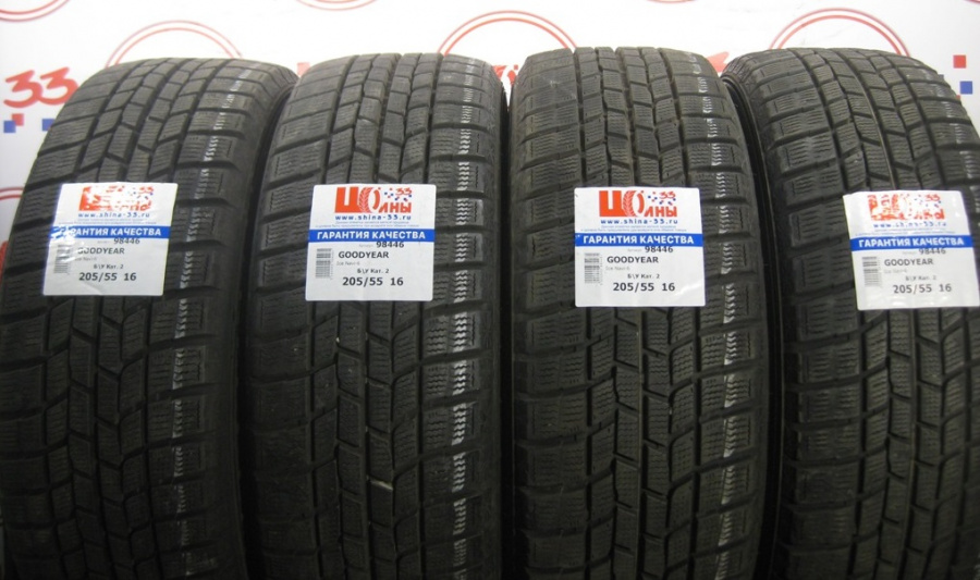 Шина Б/У 205/55 R16 Зима GOODYEAR Ice Navi-6 Кат. 2