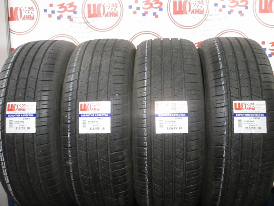 Шина Б/У 215/55 R18 Лето LingLong GREEN-Max 4x4 HP Кат. 2