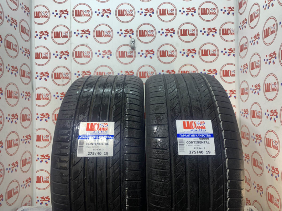 Б/У 275/40 R19 Лето CONTINENTAL C.Sport Contact-5 Кат. 3