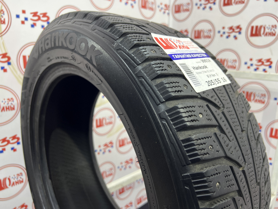 Шина Б/У 205/55 R16 Зима Шипы  HANKOOK Winter I*Pike RS W-419 Кат. 5