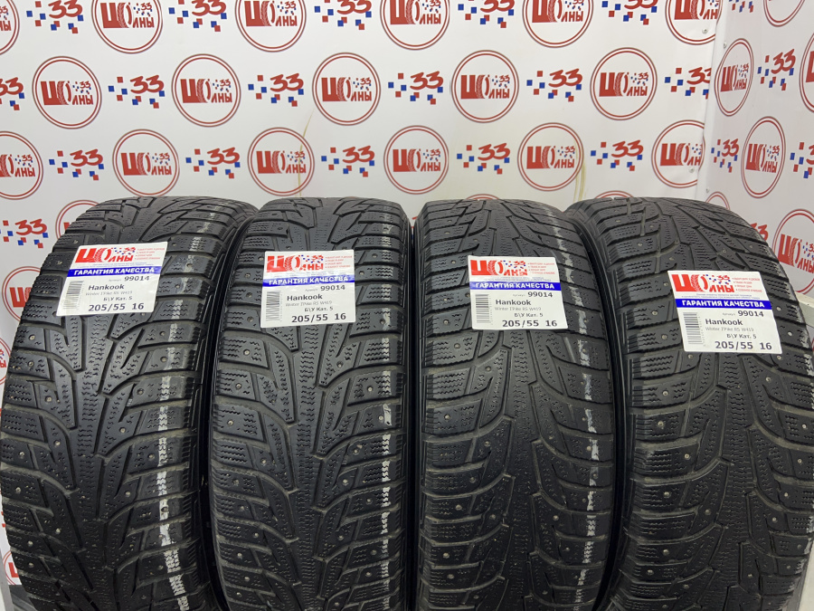 Шина Б/У 205/55 R16 Зима Шипы  HANKOOK Winter I*Pike RS W-419 Кат. 5
