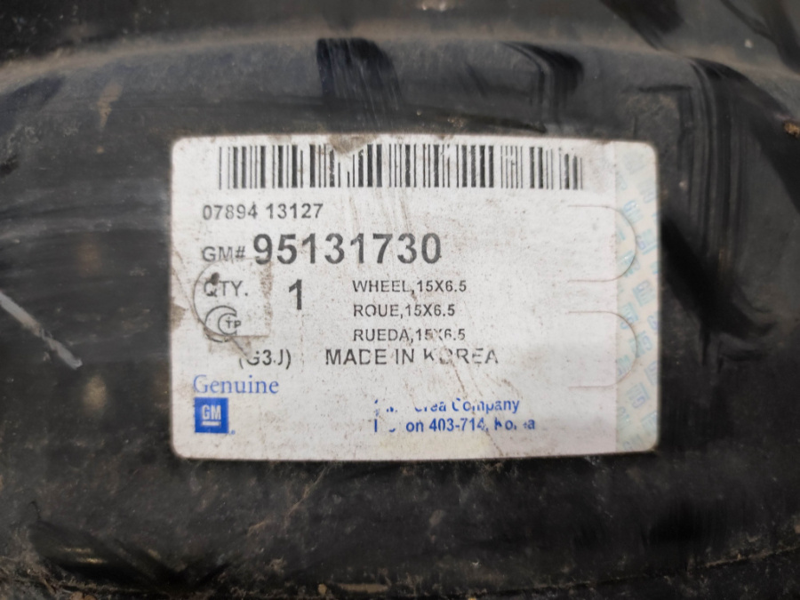 Б/У Диск Стальной оригинальный R15 95131730 Chevrolet Кат.А2