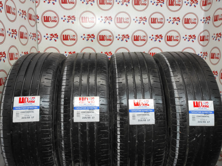 Шина Б/У 215/55 R17 Лето CONTINENTAL C.Sport Contact-5 Кат. 5
